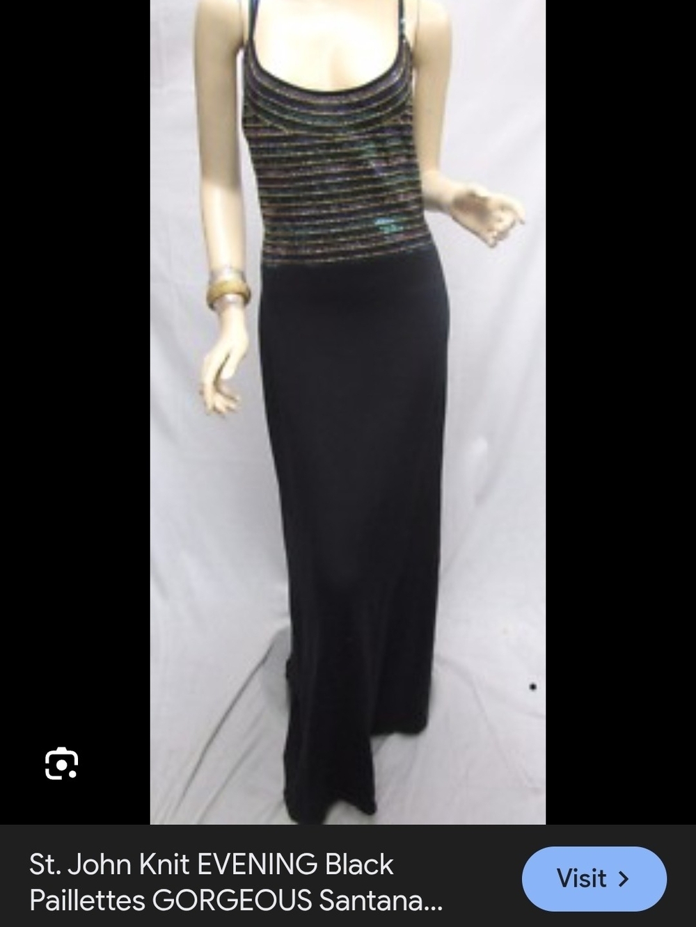 St. John Black Gown/Maxi with Subtle Paillettes, Project Dress
